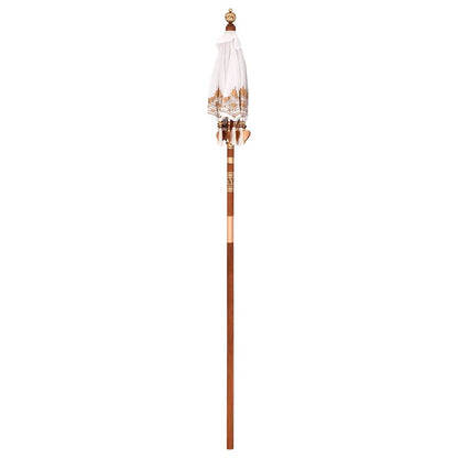 Balinese Parasol Cream 125 x 125 x 260 cm Cotton and Wood