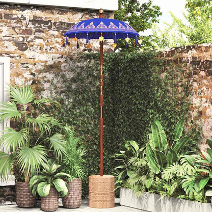 Balinese Parasol Blue 125 x 125 x 260 cm Cotton and Wood