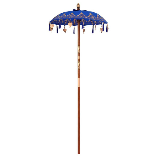 Balinese Parasol Blue 125 x 125 x 260 cm Cotton and Wood