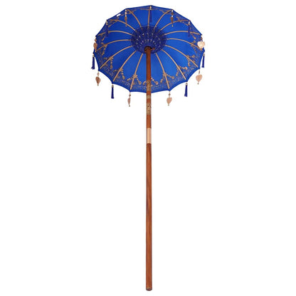 Balinese Parasol Blue 125 x 125 x 260 cm Cotton and Wood