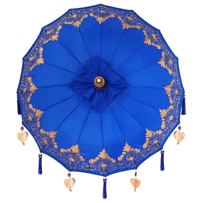 Balinese Parasol Blue 125 x 125 x 260 cm Cotton and Wood