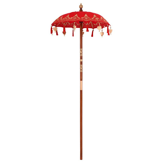 Balinese Parasol Red 125 x 125 x 260 cm Cotton and Wood