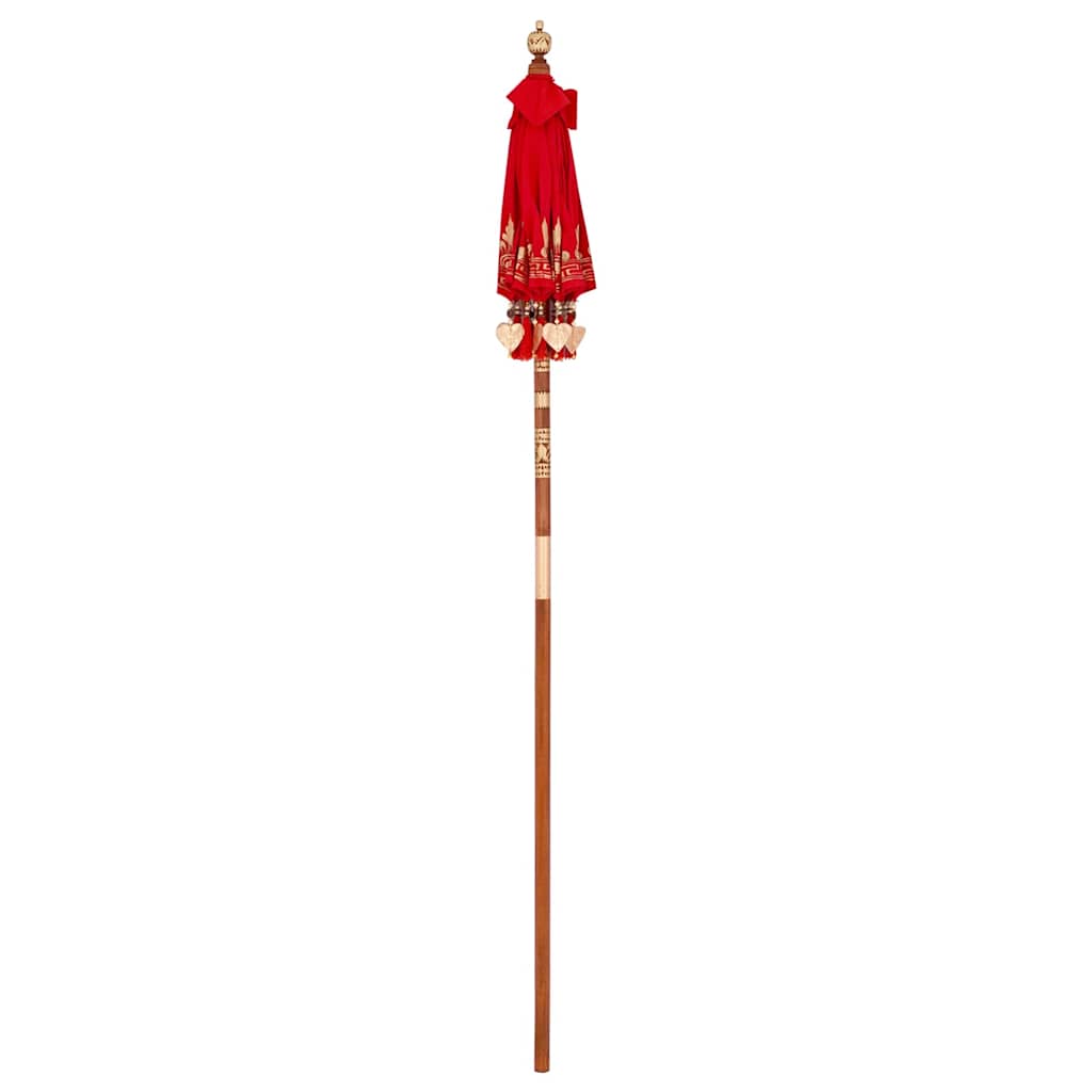 Balinese Parasol Red 125 x 125 x 260 cm Cotton and Wood