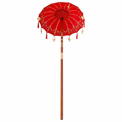 Balinese Parasol Red 125 x 125 x 260 cm Cotton and Wood