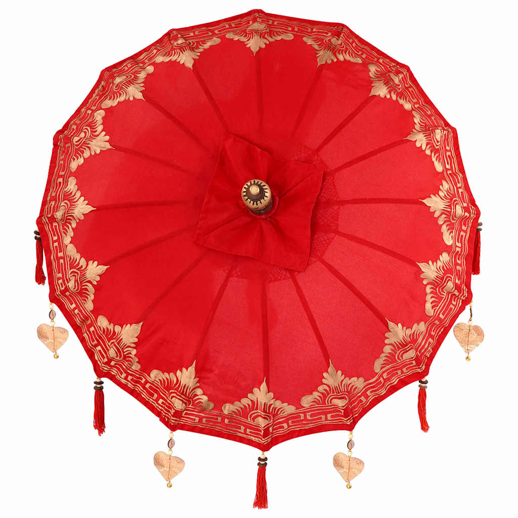 Balinese Parasol Red 125 x 125 x 260 cm Cotton and Wood
