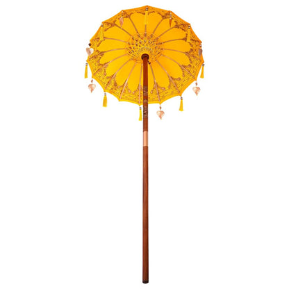 Balinese Parasol Yellow 125 x 125 x 260 cm Cotton and Wood
