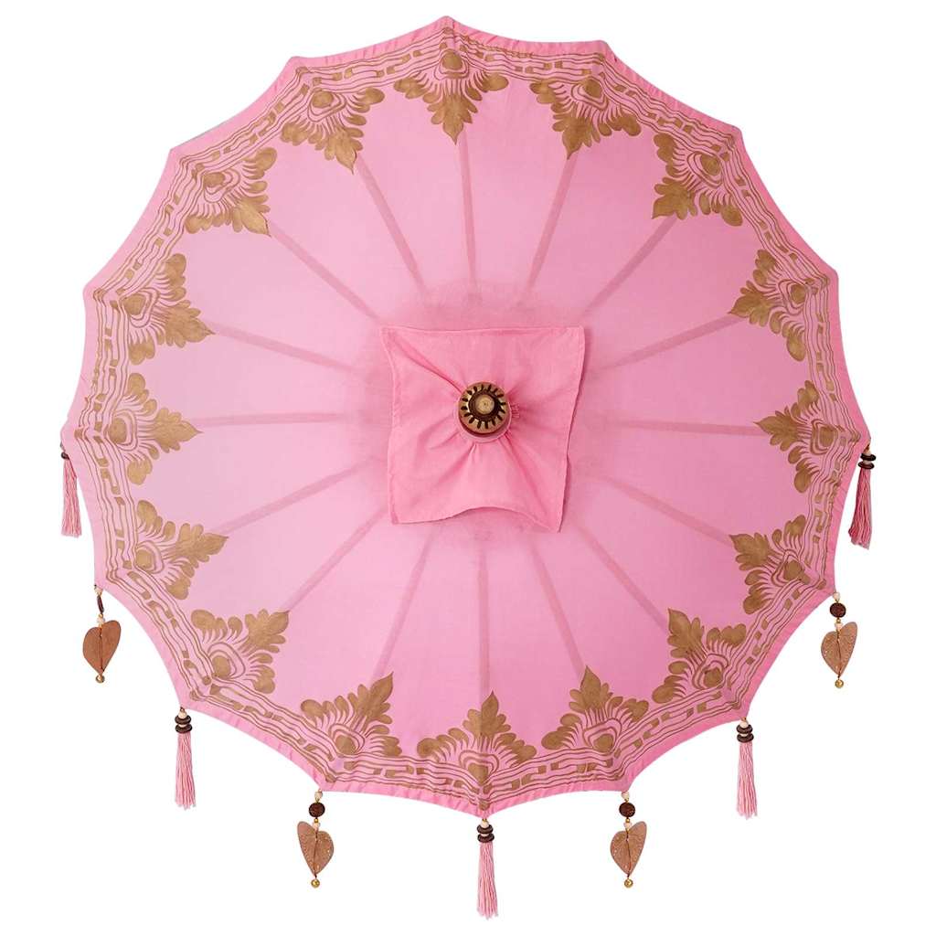 Balinese Parasol Pink 125 x 125 x 260 cm Cotton and Wood