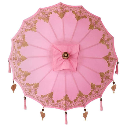 Balinese Parasol Pink 125 x 125 x 260 cm Cotton and Wood