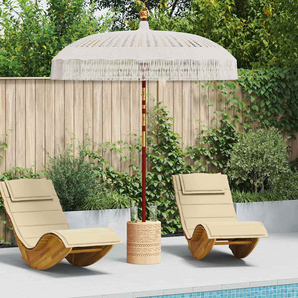 Macrame Parasol Cream 190 x 190 x 260 cm