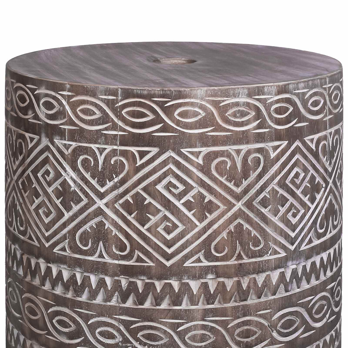 Parasol Base 23 kg White Washed Solid Wood Cylindrical