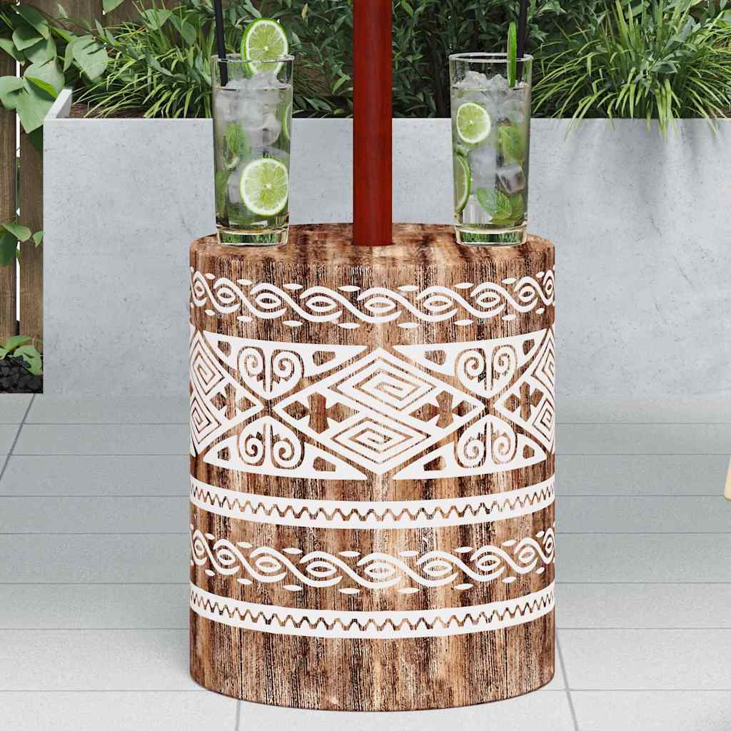 Parasol Base White Washed Ø34 x 40 cm Solid Wood