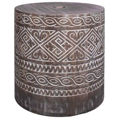 Parasol Base 23 kg White Washed Solid Wood Cylindrical