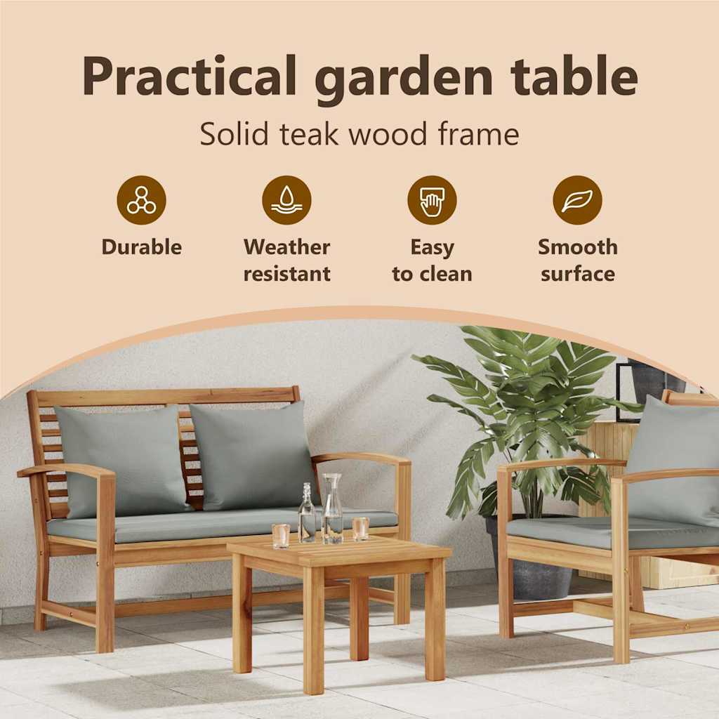 Coffee Table Brown 45 x 45 x 36 cm Solid Teak Wood
