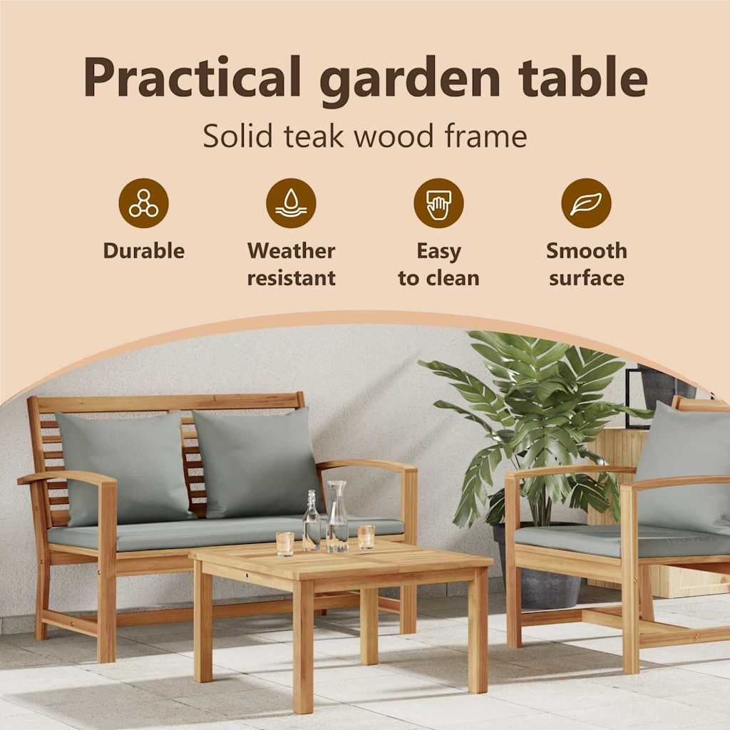 Coffee Table Brown 60 x 60 x 36 cm Solid Teak Wood
