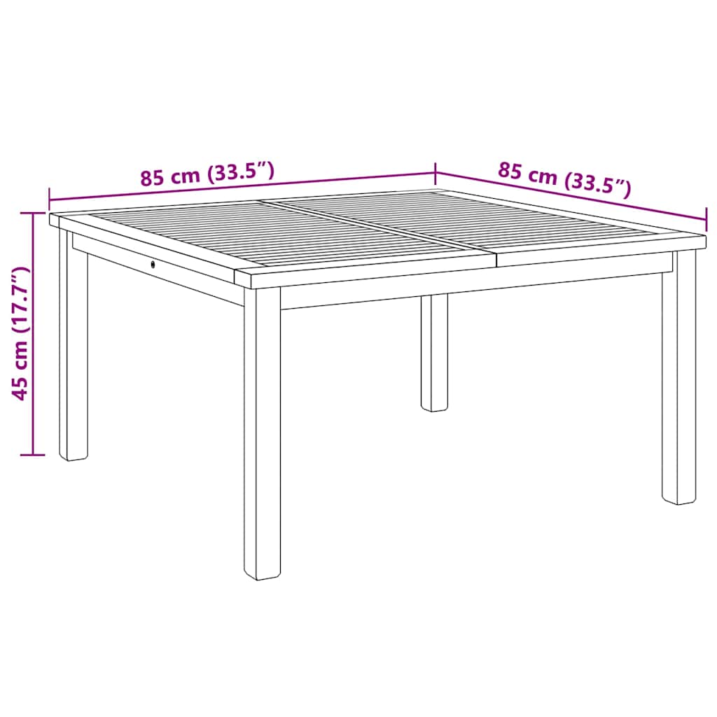 Coffee Table Brown 85 x 85 x 45 cm Solid Teak Wood