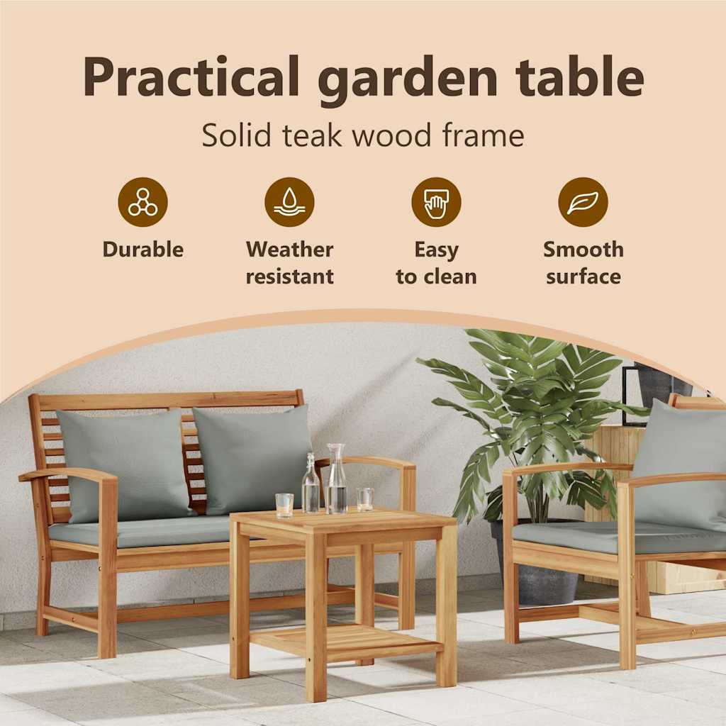 Coffee Table with Storage Brown 45 x 45 x 45 cm Solid Teak Wood