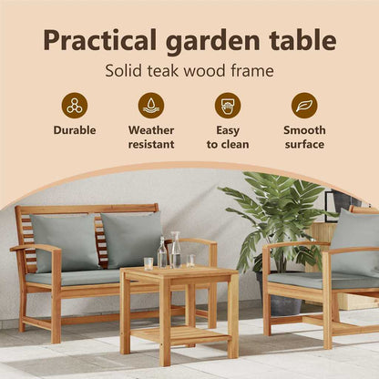 Coffee Table with Storage Brown 45 x 45 x 45 cm Solid Teak Wood