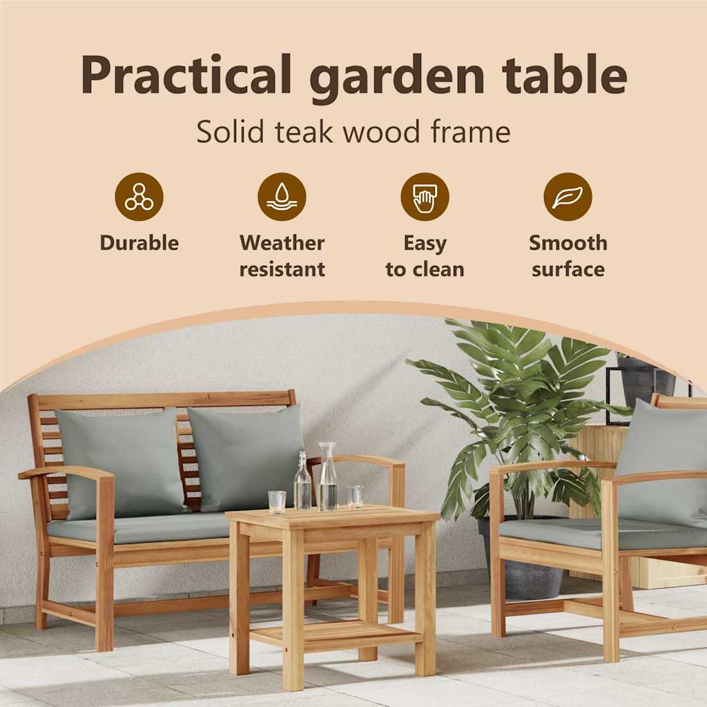 Coffee Table with Storage Brown 50 x 35 x 45 cm Solid Teak Wood