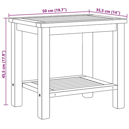Coffee Table with Storage Brown 50 x 35 x 45 cm Solid Teak Wood