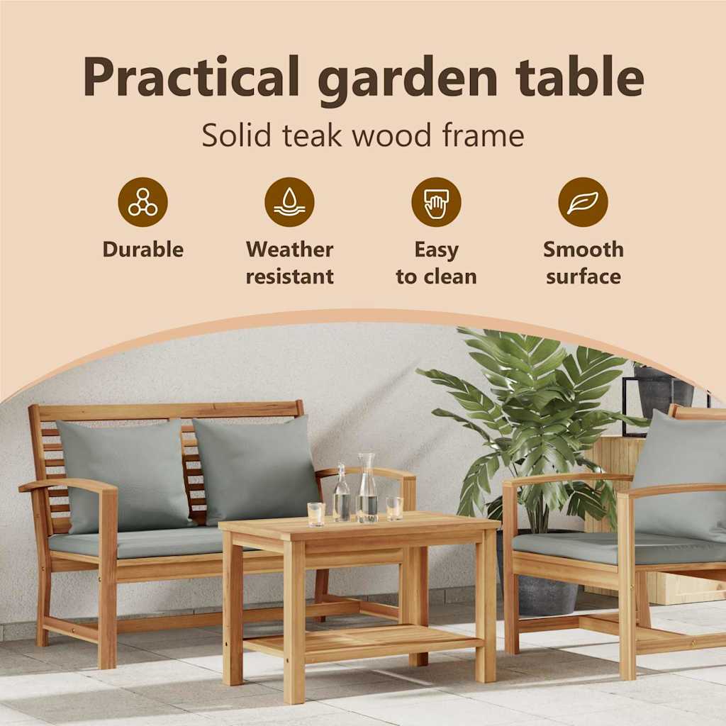 Coffee Table with Storage Brown 70 x 40 x 45 cm Solid Teak Wood