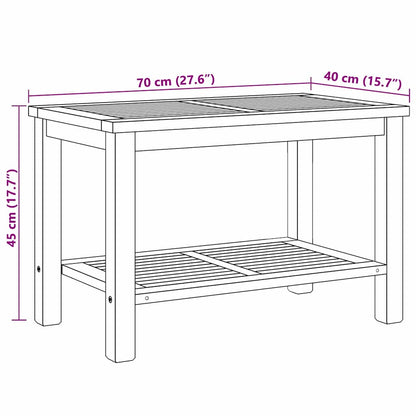 Coffee Table with Storage Brown 70 x 40 x 45 cm Solid Teak Wood
