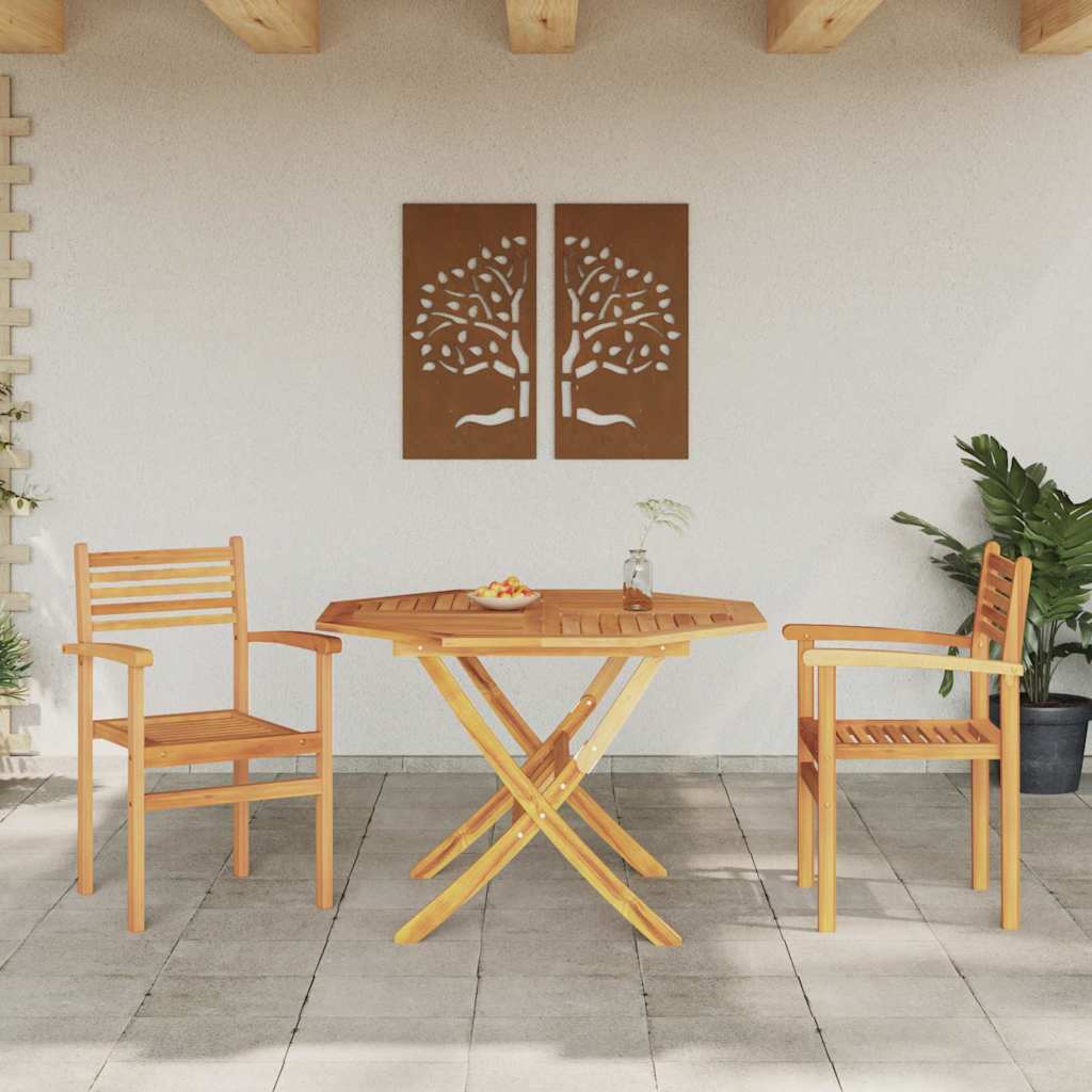 Chair 2 pcs Brown 56 x 55 x 90.5 cm Solid Teak Wood