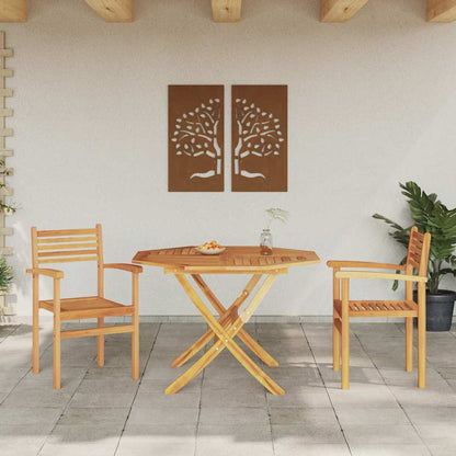 Chair 2 pcs Brown 56 x 55 x 90.5 cm Solid Teak Wood