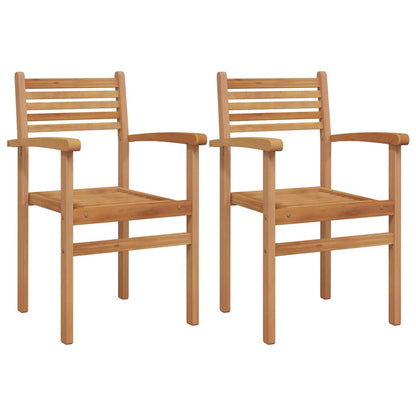Chair 2 pcs Brown 56 x 55 x 90.5 cm Solid Teak Wood