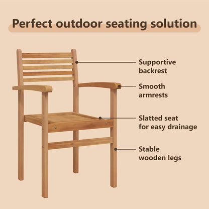 Chair 4 pcs Brown 56 x 55 x 90.5 cm Solid Teak Wood