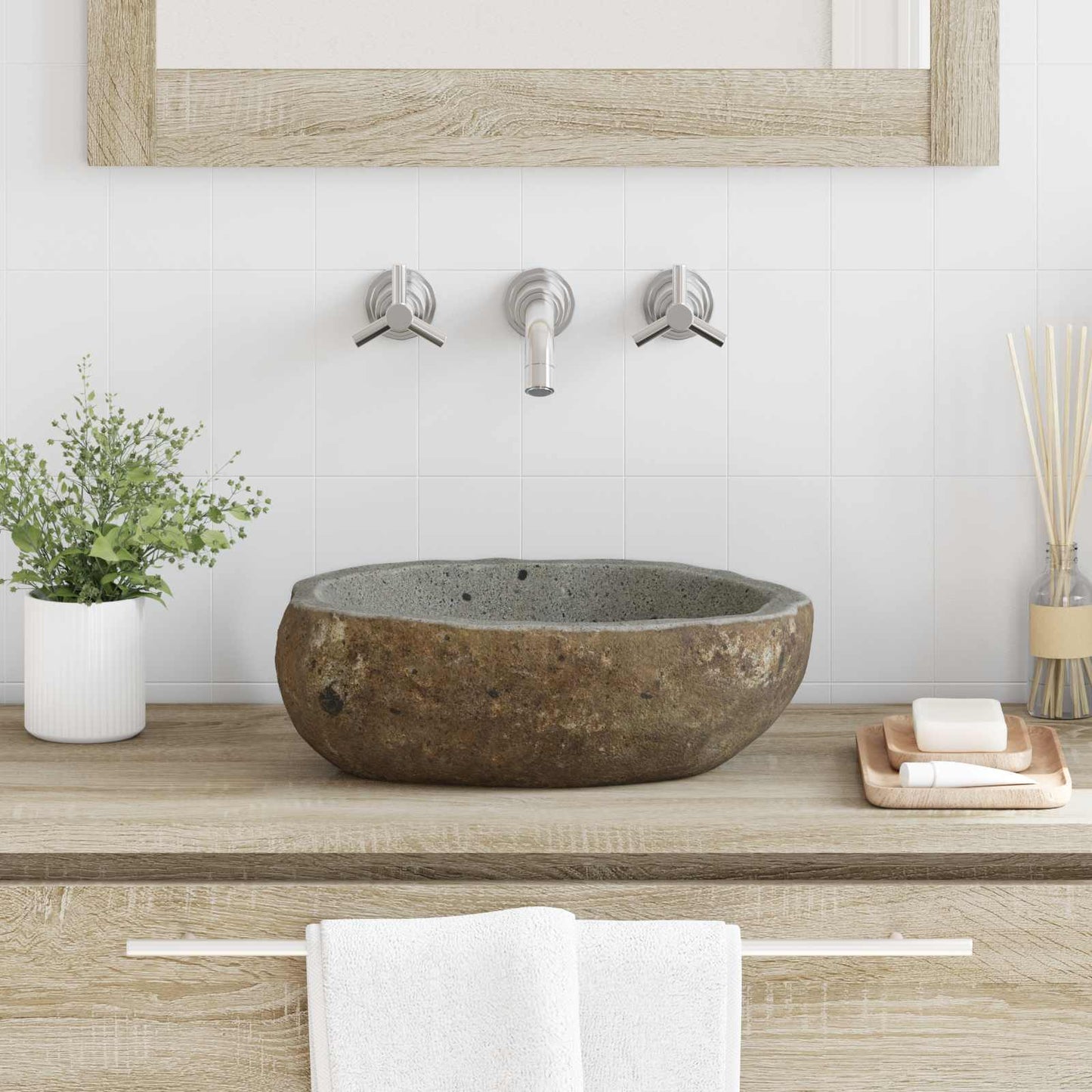Riverstone basin Light Grey (30-37) x (25-30) x 12 cm