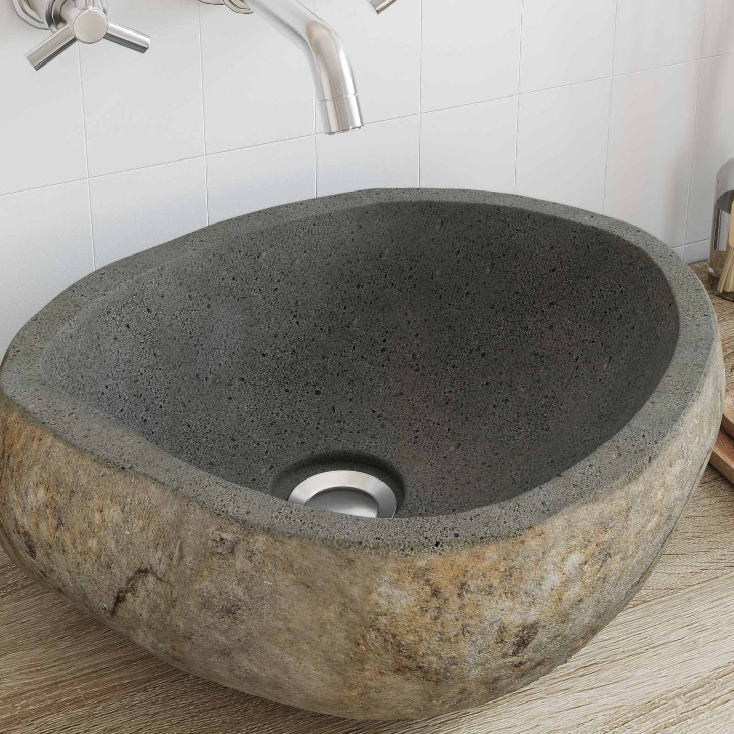 Riverstone basin Light Grey 45 x 35 x 15 cm River Stone