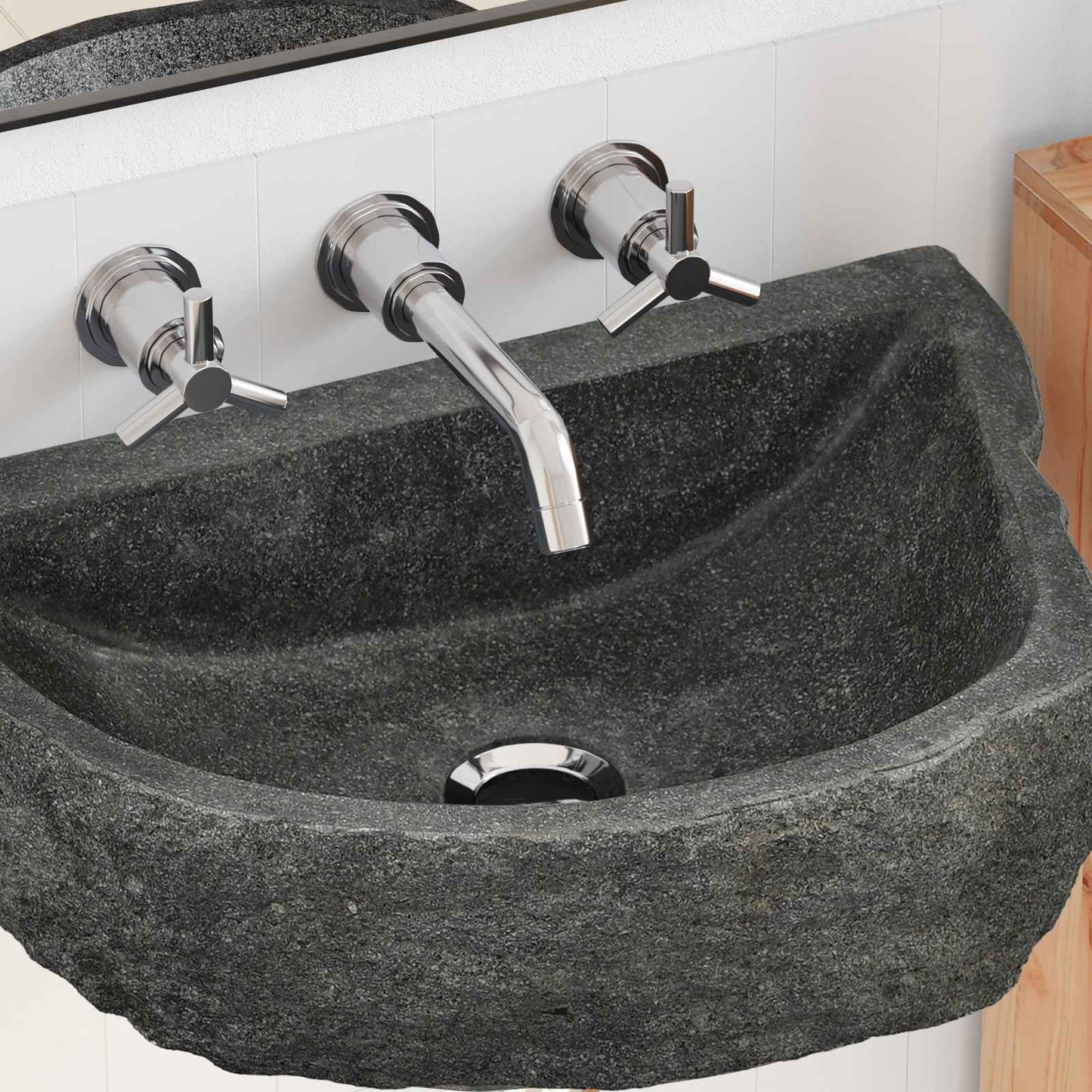 Wall-mounted Basin Grey 45 x 35 x 15 cm River Stone