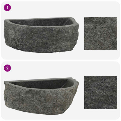 Wall-mounted Basin Grey 45 x 35 x 15 cm River Stone