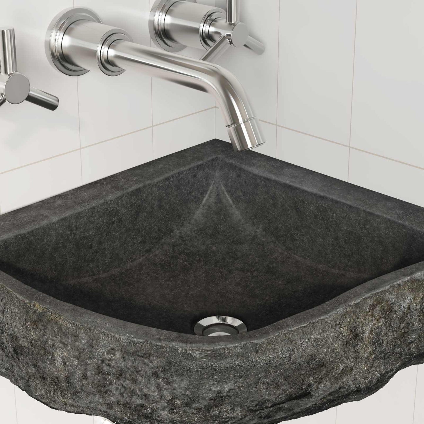Basin Grey (30-37) x (30-37) x 12 cm River stone