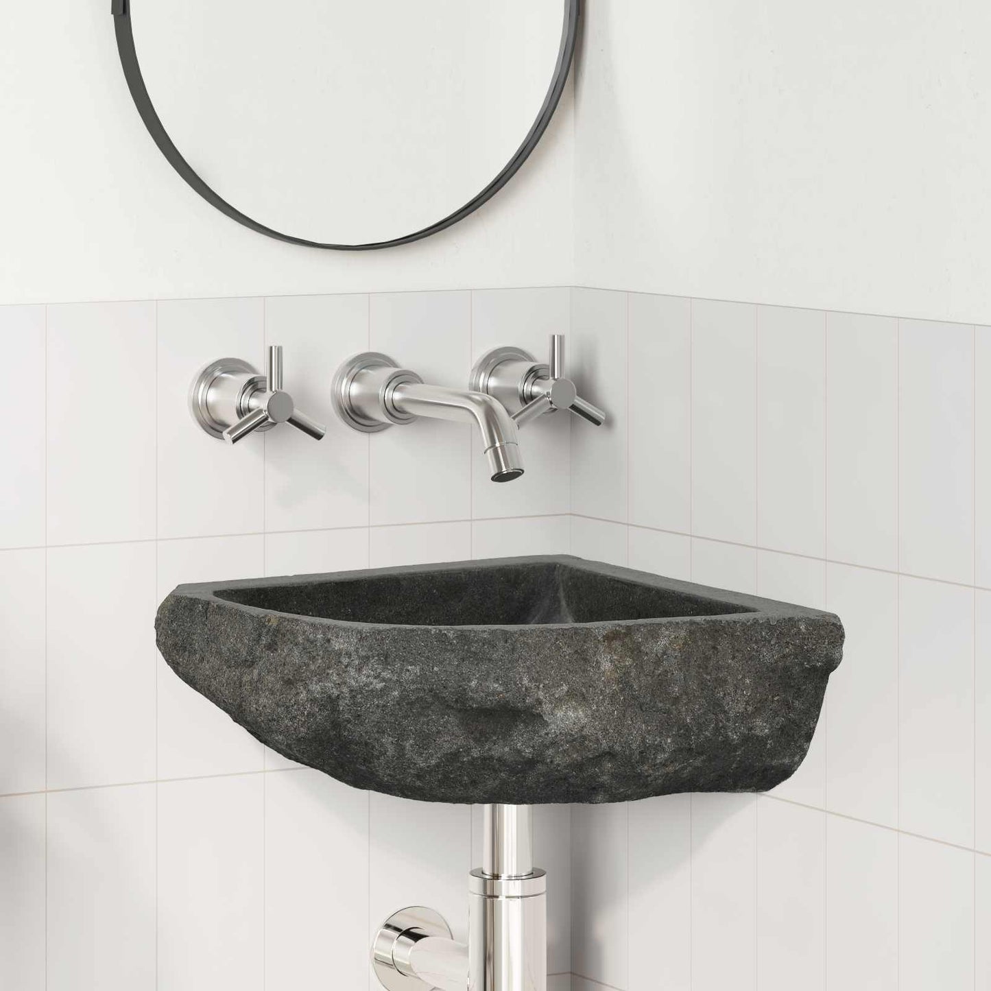 Basin Grey (30-37) x (30-37) x 12 cm River stone