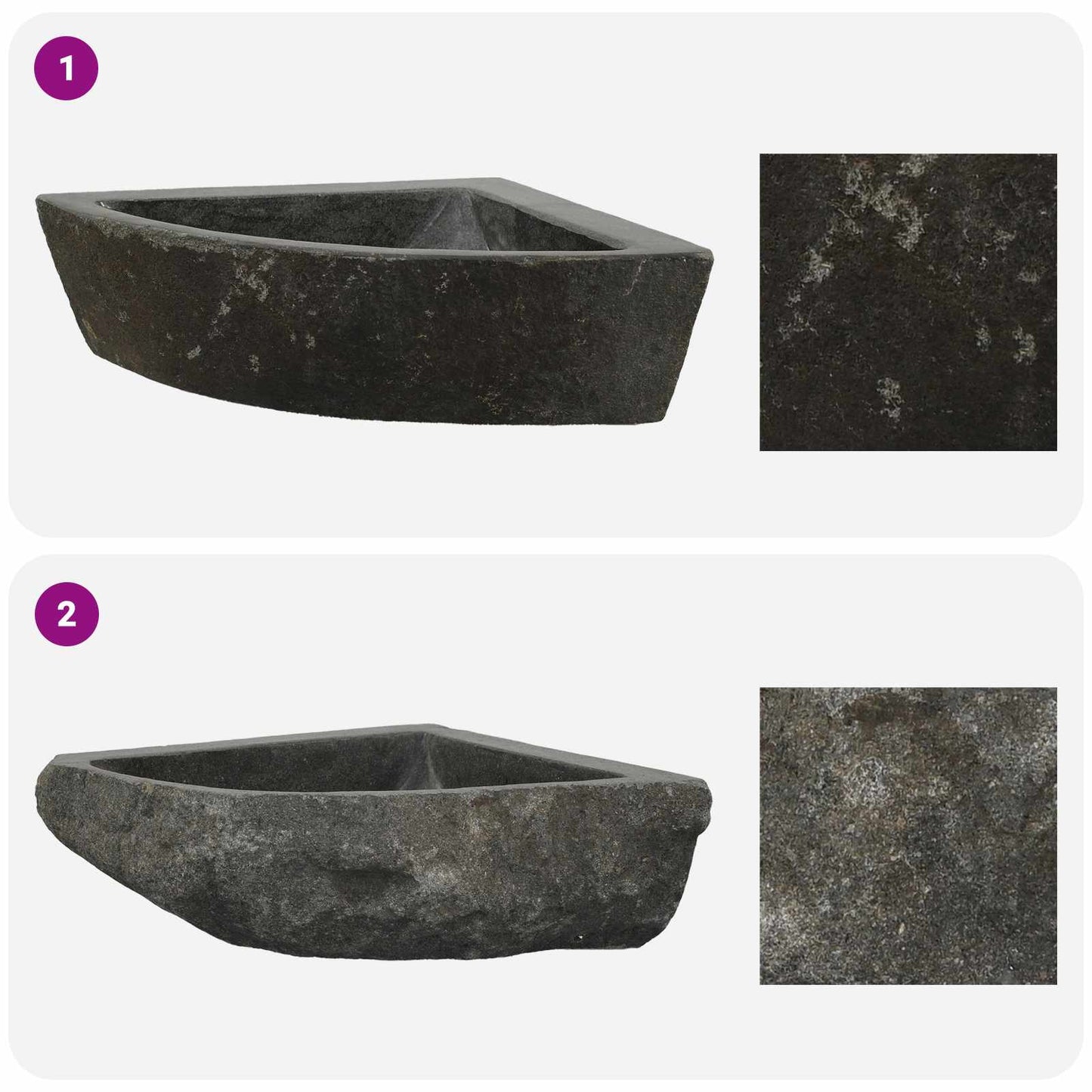 Basin Grey (30-37) x (30-37) x 12 cm River stone