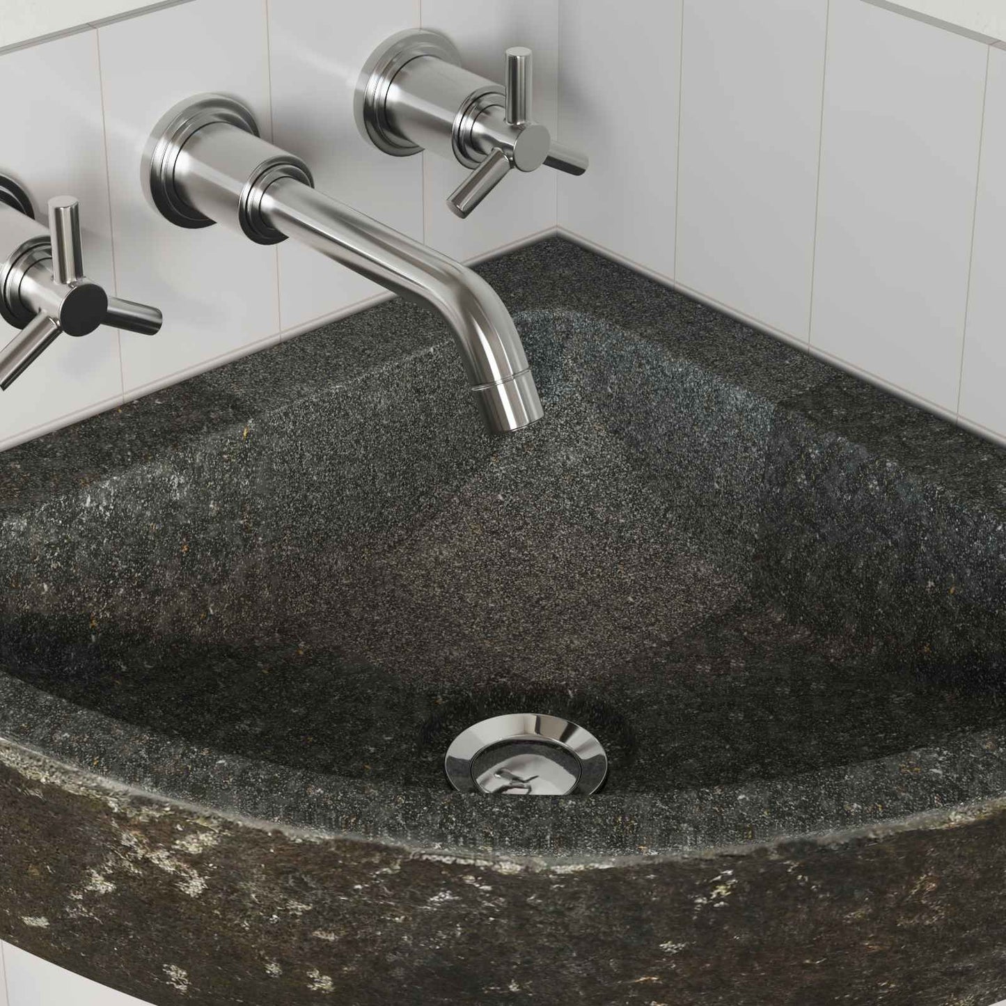 Basin Grey (38-45) x (38-45) x 12 cm River stone