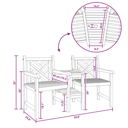 Garden Outdoor Chairs 152 x 63 x 89 cm Solid Teak Wood