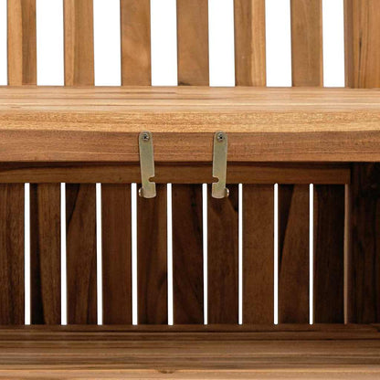 Bench with Storage Brown 114 x 60 x 90 cm Solid Teak Wood