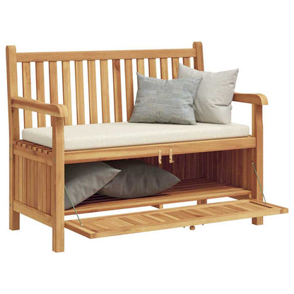 Garden Bench with Storage 114 x 60 x 90 cm Solid Teak Wood