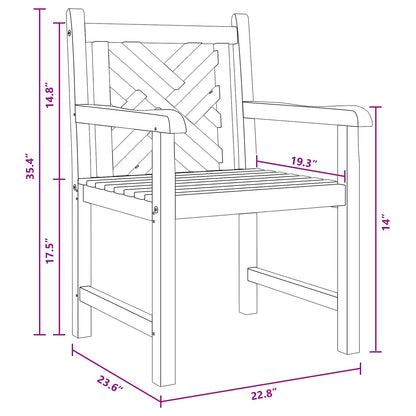 Garden Chair 2 pcs 60 x 58 x 90 cm Solid Teak Wood