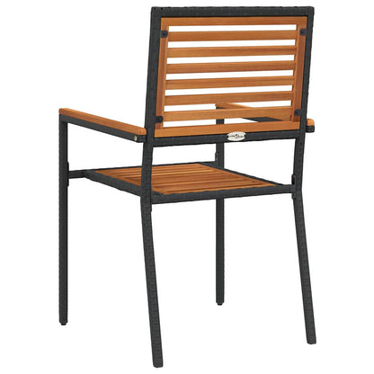 Garden Stacking Chairs 2 pcs Brown and Black 54 x 56 x 90 cm