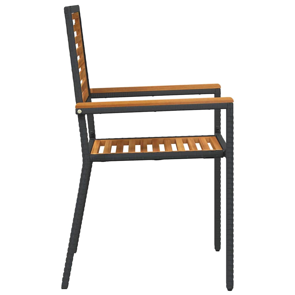 Garden Stacking Chairs 2 pcs Brown and Black 54 x 56 x 90 cm