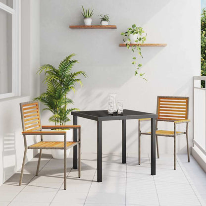 Garden Stacking Chairs 2 pcs Brown and Grey 54 x 56 x 90 cm