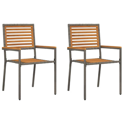 Garden Stacking Chairs 2 pcs Brown and Grey 54 x 56 x 90 cm