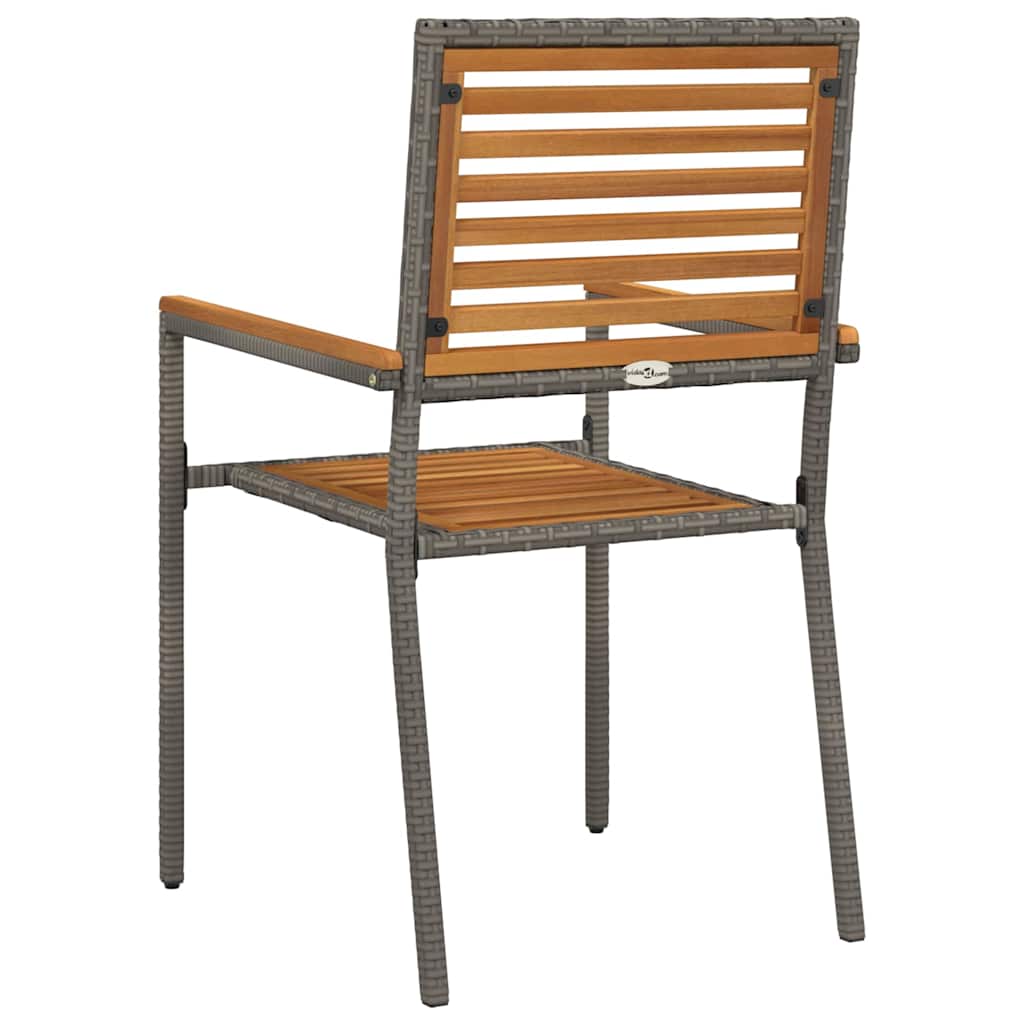 Garden Stacking Chairs 2 pcs Brown and Grey 54 x 56 x 90 cm