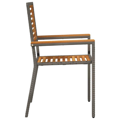 Garden Stacking Chairs 2 pcs Brown and Grey 54 x 56 x 90 cm