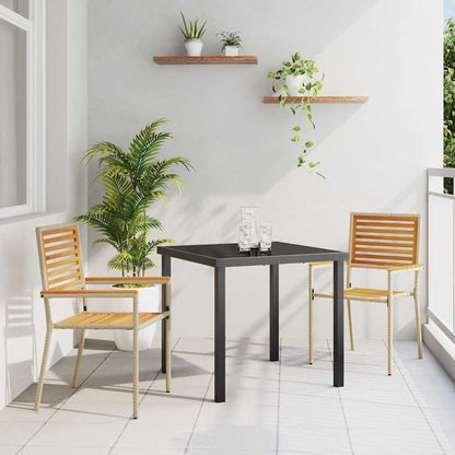 Garden Stacking Chairs 2 pcs Brown and Beige 54 x 56 x 90 cm