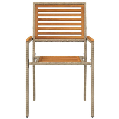 Garden Stacking Chairs 2 pcs Brown and Beige 54 x 56 x 90 cm