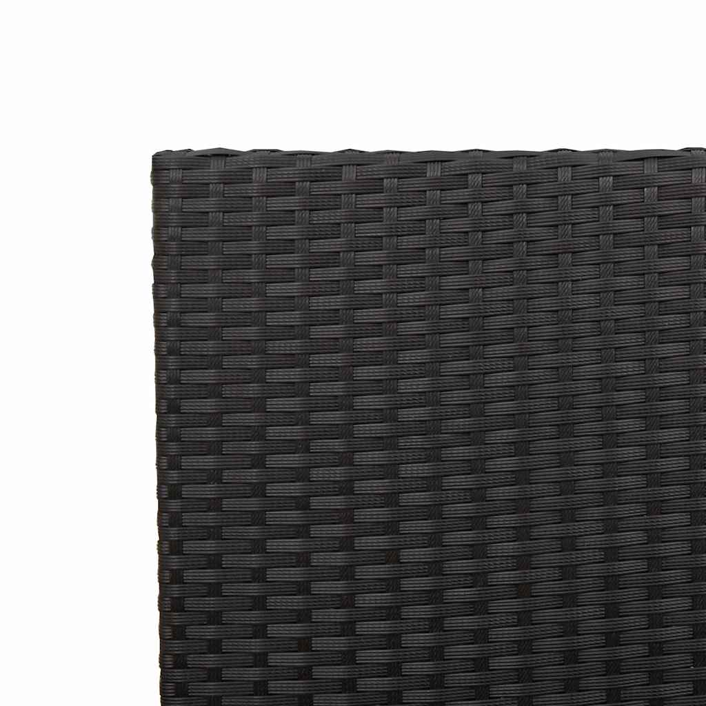 Garden Stacking Chairs 2 pcs Black and Brown 54 x 56 x 90 cm